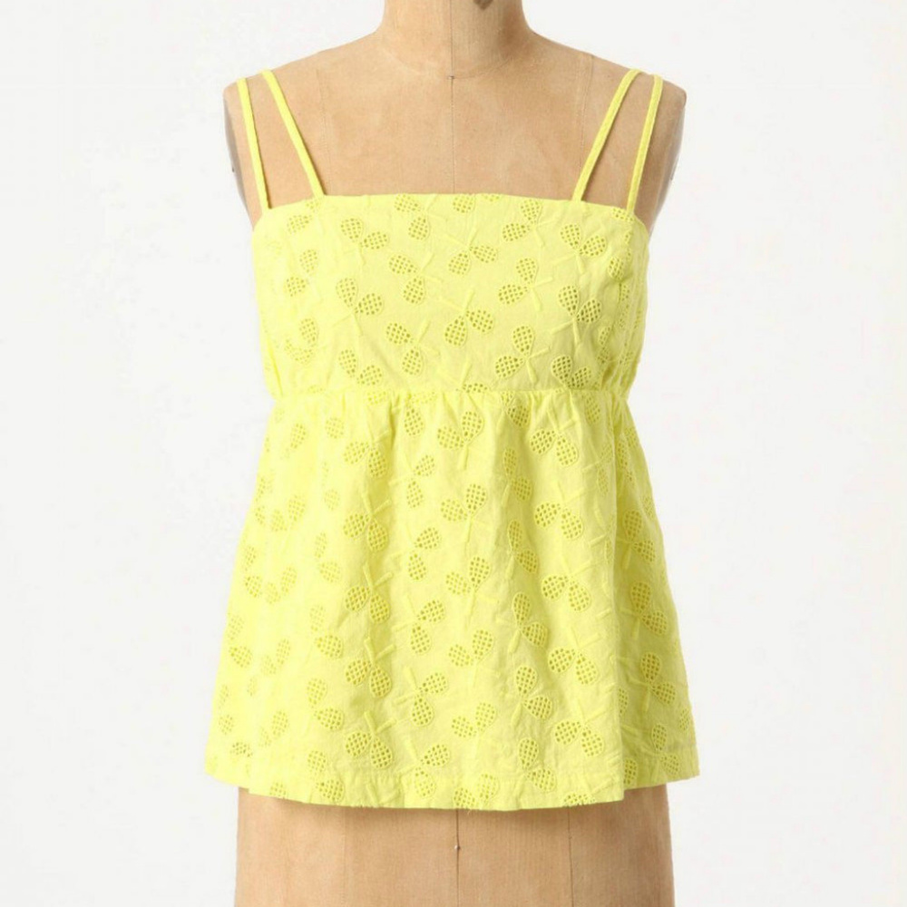 Anthropologie All-Court Advantage Tank By Postmark size 4 Embroidered Summer Top